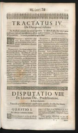 Disputatio VIII. De Libertate Dei, Praedestinatione, & Reprobatione.