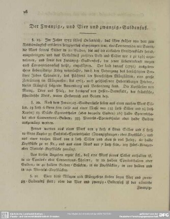 Der Zwanzig-, und Vier und zwanzig-Guldenfuß