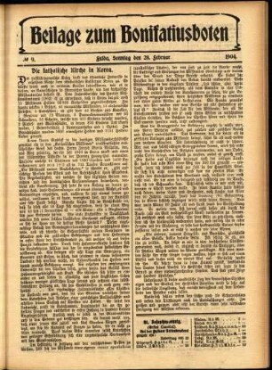 Zweite Ausgabe vom Sonntag, den 28. Februar 1904.
