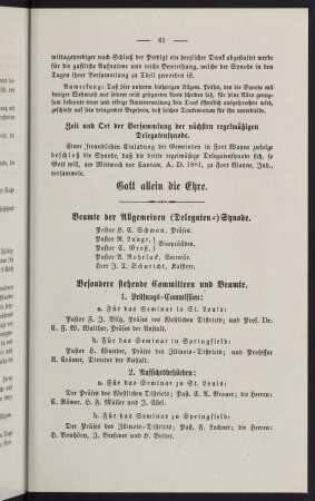 61-63, Beamte der Synode