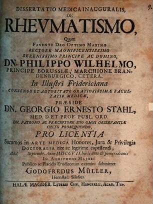 Diss. med. inaug. de rheumatismo