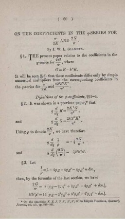 On the coefficient in q-series for ... .