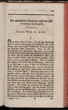 Am achtzehnten Sonntage nach dem Fest der heiligen Dreieinigkeit