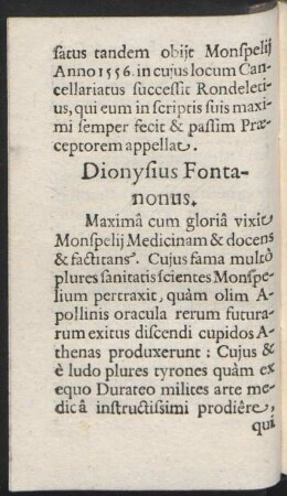 Dionysius Fontanonus.
