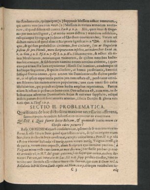 Sectio II. Problematica.