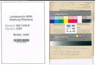 Entnazifizierung Josef Becker , geb. 03.01.1902 (Lehrer)