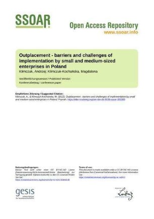 Outplacement - barriers and challenges of implementation by small and medium-sized enterprises in Poland