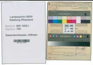 Entnazifizierung Wilhelm Sassmannhausen , geb. 03.04.1897 (Schlosser)