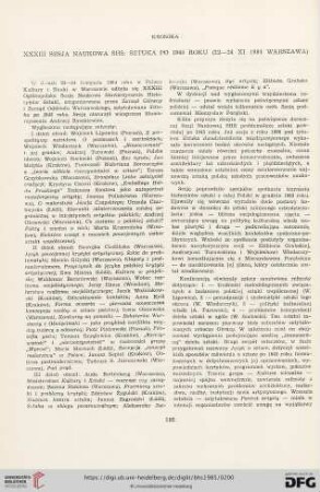 XXXIII sesja naukowa shs: Sztuka po 1945 roku (22-24 XI 1984 Warszawa)