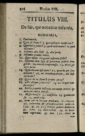 Titulus VIII. De his, qui notantur infamia.