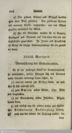 XXXIII. Vortheil. Vermischung der Getraidearten