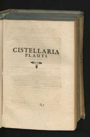Cistellaria Plauti.