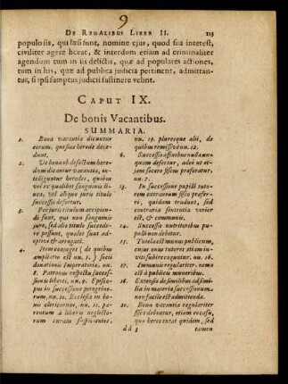 Caput IX. De bonis Vacantibus
