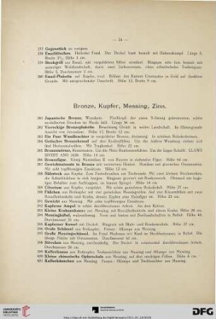 Bronze, Kupfer, Messing, Zinn (Nr. 381-451)