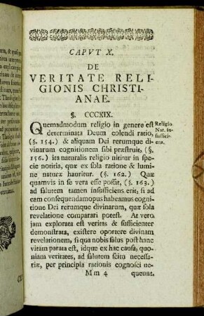 Caput X. De veritate religionis christianae.