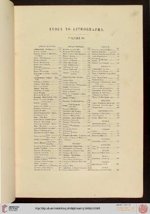 Index to lithographs