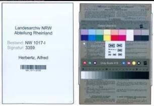 Entnazifizierung Alfred Herbertz , geb. 09.03.1910 (Werkzeug Schlosser)