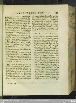 Institutio XXIX. De Sacra Visitatione Monialium Coenobiis indicenda
