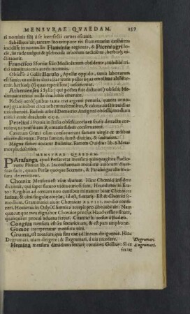 Mensurae quaedam.