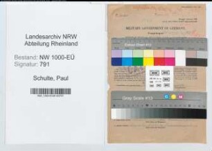 Entnazifizierung Paul Schulte, geb. 18.03.1913 (Reichsbankinspektor)