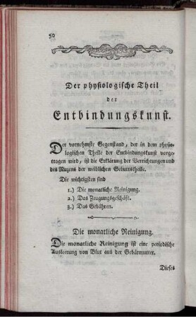 Der physiologische Theil der Entbindungskunst.