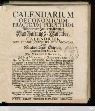 Calendarium Oeconomicum Practicum Perpetuum