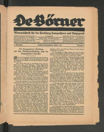 Die Langenhorner Siedlung und ihre Verkehrsverbindung nach der Langenhorner Chaussee