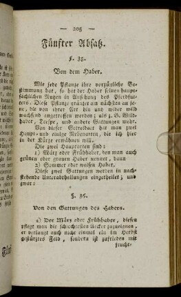 Fünfter Absatz. Von dem Haber.