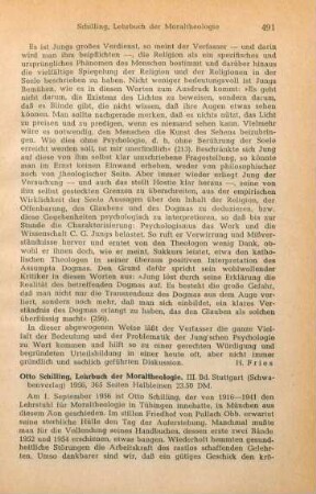 491-492 [Rezension] Schilling, Otto, Lehrbuch der Moraltheologie