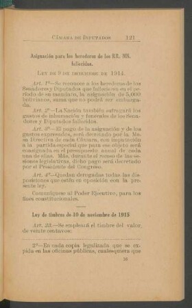 Ley de timbres de 10 de noviembre de 1915
