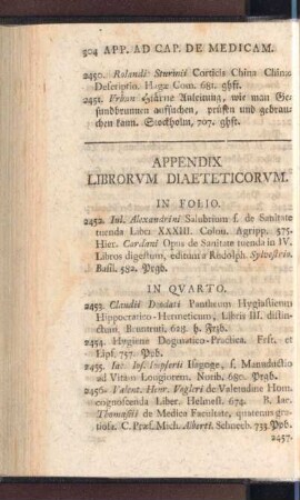 Appendix Librorvm Diaeteticorvm