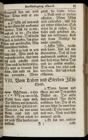 VIII. Vom Leiden und Sterben Jesu Christi. - IX. Vom Begräbniß Christi.