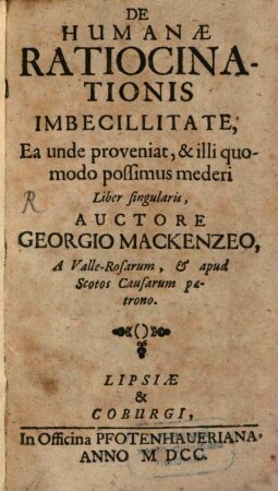 De humanae ratiocinationis imbecillitate
