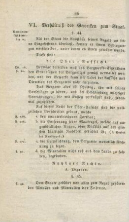 VI. Verhältniß des Gewerken zum Staat