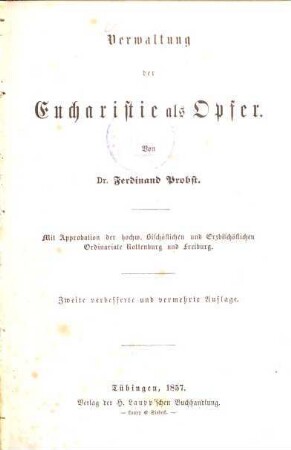 Verwaltung der Eucharistie als Opfer
