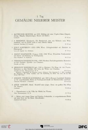 Gemälde neuerer Meister (Nr. 1-17)