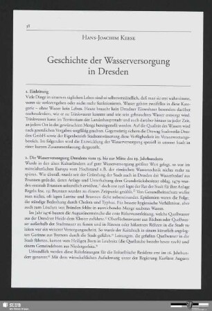 Geschichte der Wasserversorgung in Dresden