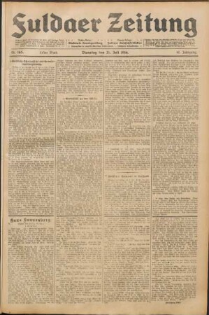 Ausgabe vom Dienstag, den 21. Juli 1914.