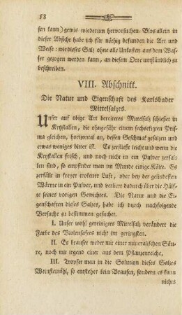 VIII. Abschnitt. Die Natur und Eigenschaft des Karlsbader Mittelsalzes