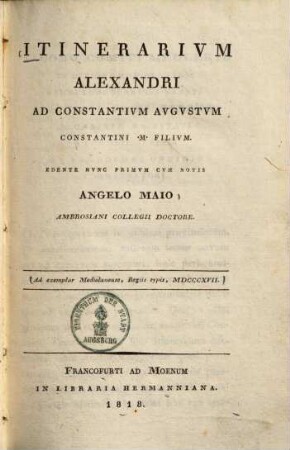 Itinerarium Alexandri ad Constantium Augustum Constantini M. filium