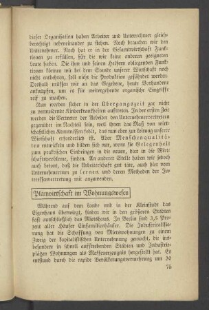 Planwirtschaft im Wohnungswesen