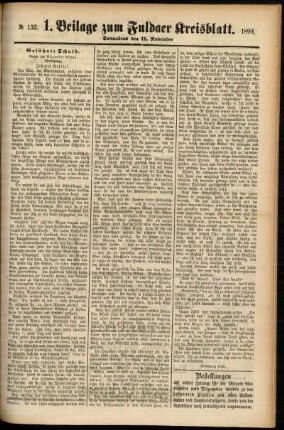 Zweite Ausgabe vom Samstag, den 11. November 1899.