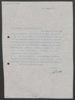 Brief an Unbekannt : 04.01.1910