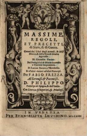 Massime, regole e precetti di stato e di guerra