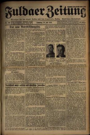 Erste Ausgabe vom Samstag, den 20. Juli 1929.