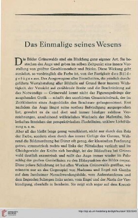 Das Einmalige seines Wesens