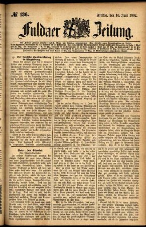 Ausgabe vom Freitag, den 16. Juni 1882.