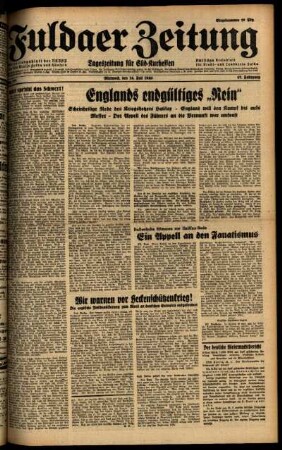 Ausgabe vom Mittwoch, den 24. Juli 1940.