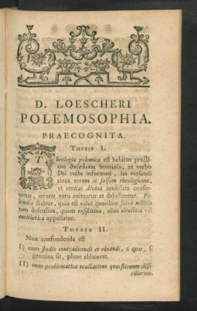 D. Loescheri Polemosophia