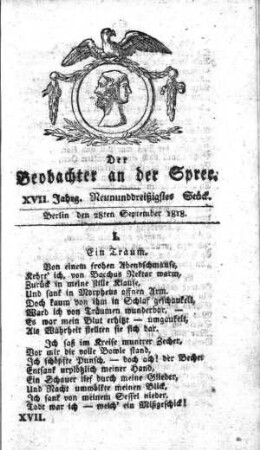 39. Stueck, 28. September 1818
